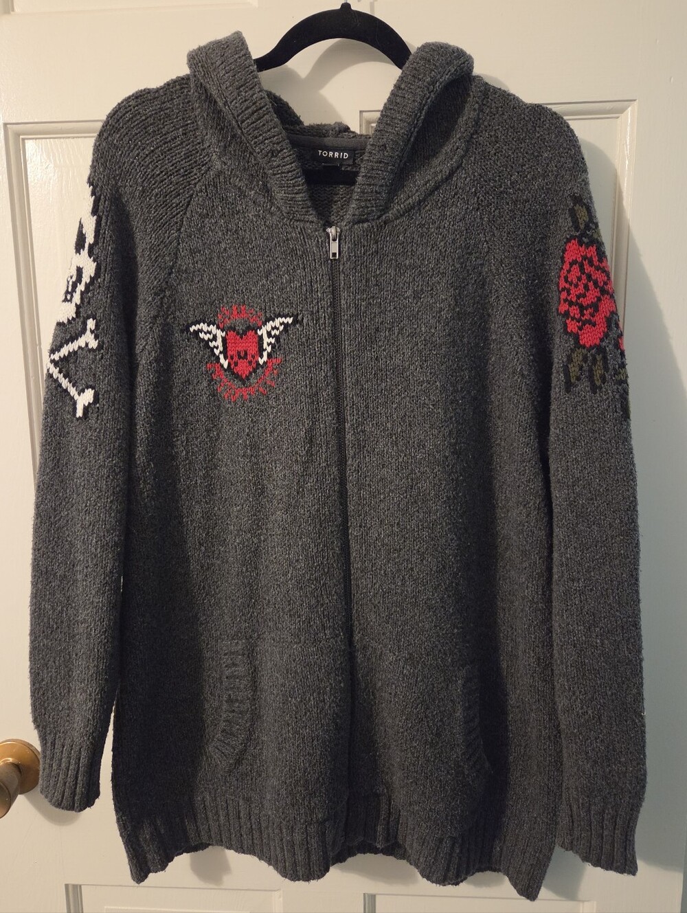 Sweater Hoodie Jacket Torrid Skulls And Roses 2